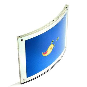 Yakri 8 5x11inch curved sign Holder Acrylic PO Frame Magnetic Documentポスター卒業証書ランドスケープディスプレイClear191p