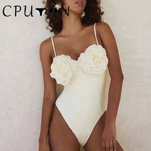 Schwimmen tragen CPUTAN 2024 Sexy Weiße Blume 3D Solide Zwei Stück Bikini Push-Up Luxus Badeanzug Frauen Badeanzug Sommer Badeanzug wassersport 240311