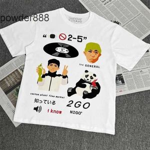 Designer masculino tendência manga curta x eu conheço Nigo New York Limited Foam Print estilo americano solto casual manga curta camiseta verão QXEV