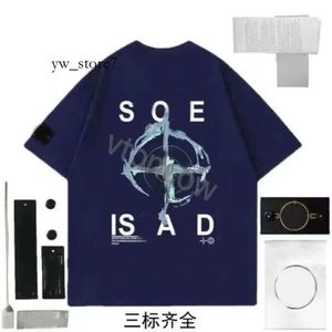 高品質の男性ストーンTシャツレターデザイナートップストーンズアイランドTシャツスウェットシャツトラプスターTシャツアームバンドコットンレースファッショントレンドストリートメンズTシャツ3425