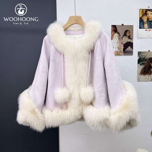 Höst- och vinter Wuhuang Fox Fur Grass Women's Short Plush Ball Goose Down Coat Inner Tank Ny kinesiska broderier 4425