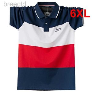 Men's Polos Stripe Polo Shirt Big Size 6XL Short Sleeve Polo Shirts Summer Breathable Cotton Plus Size 5XL 6XL ldd240312