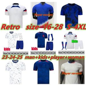 23 24 America USWNT 4 Stelle Maglia da calcio da donna Kit MORGAN FERREIRA USMNT REYNA DEST RAPINOE 24 Maglie da calcio retrò Maillot AmericaN Kit per bambini Coppa del mondo di allenamento