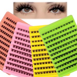 Neue falsche Wimpern DIY selbstgepfropfte falsche Wimpern Natürlich dicke Dichte Einzelner Cluster Große Kapazität Gemischte segmentierte Mädchenaugen-Schönheitswimpern 120 Stück/Karton