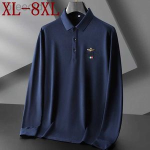 メンズポロス8xl 7xl 6xl新しいファッションプリントポロTシャツスリーブシャツ品質カジュアルポロスhomme ldd240312