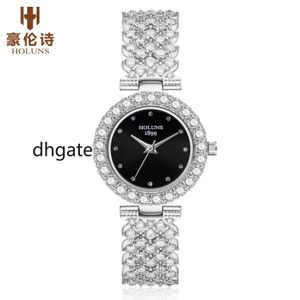 Holuns Brand Women Diamond Watches Japan Quartz 5 ATM سيدات مضاد للماء مشاهدة الفولاذ المقاوم للصدأ