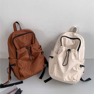 Borsa zaino HBP alla moda senza marchio per donna, con coulisse, increspato, casual, per ragazze universitarie, borse da scuola Zaini in nylon personalizzati