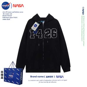 Współpraca NASA dla wiosennych i jesiennych amerykańskich kardiganów, bluzy oraz męskich i kobiet wszechstronnych, swobodnej luźnej kurtki w 2024 roku