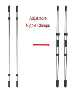 Justerbart stålnippelklämma Adlut Nipple Clitoral BDSM Play Double Bar Clip Sex Toys For Advanced Nipple Players6934028