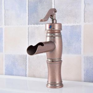 Bathroom Sink Faucets "Water Pump Look" Style Antique Copper Single Hole / Handle Vessel Basin Faucet Mixer Tap Tsf627