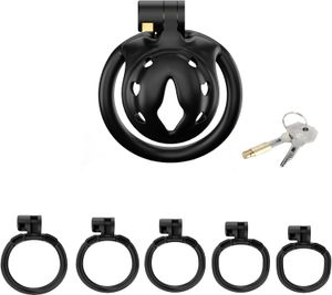 Sissy Chastity Cage for Men Black Chastity Devices Lock Design Small Chastity Cage Male Penis Cage Cock Cage Toys for Couples Sex (Black WX-4)