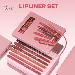 Pudaier Lipstick Pen Waterproof Non-Stick Cup Matte Lip Linerペンヨーロッパと米国12リップペンシルセット