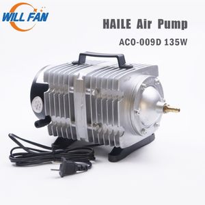 Kommer fläkt Hailea Air Pump ACO-009D 135W elektrisk magnetisk luftkompressor för laserskärmaskin 125L min syrepump fisk193s