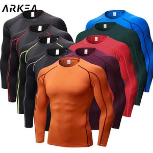 2023 compressão correndo t camisa de fitness dos homens apertado manga longa tshirt treinamento jogging camisas ginásio roupas esportivas secagem rápida t 240312