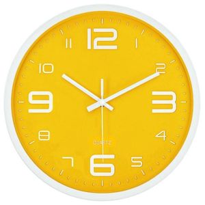 Grande relógio de parede digital silencioso nórdico criativo amarelo moderno casa simples clock2420