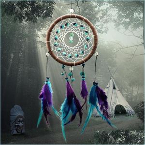 Konst och hantverk Arts and Crafts Whole-Antique Imitation Enchanted Forest Dreamcatcher Gift Handmade Dream Catcher Net med FE2279