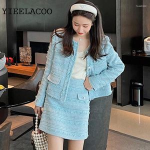 Work Dresses Professional Suit Autumn/winter Long-sleeved Tassel Ladies Tweed Jacket Skirt Female Fashion 2-piece Set