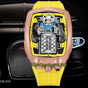 Eternity Sport Watches Senaste produkter Super Running 16 Cylinder Engine Dial Epic X Chrono Cal V16 Automatic Mens Watch Rose Gold 254n