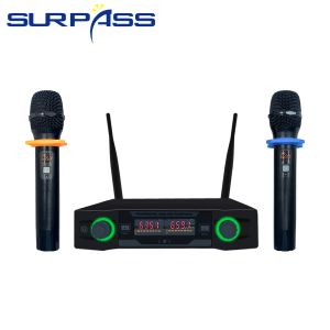 Microfoni Microfono professionale per karaoke wireless portatile UHF Dynamic Home Studio Vocale per cantare Trasmettitore per microfono per conferenze DJ