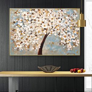 Ricco albero fiore foglia poster tela pittura paesaggio modern home decor stampe immagini wall art per soggiorno2836