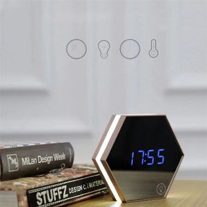 Upgrade fashion Mirror and LED Alarm Clock Touch Control LED night lights display electronic desktop Digital table clocks Vanity M271S