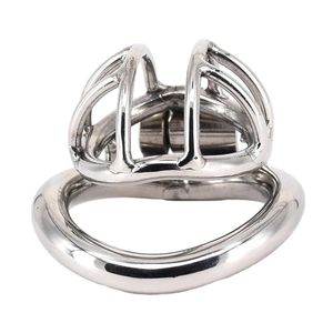 Super Small Male Chastity Device Stainless Steel Mens Cock Cage Metal Penis Restraint Locking Cockring BDSM Bondage Adult Game Sex Toy