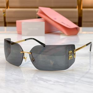 Luxury Men Frameless Solglasögon Fashion Designer för Women Sun Glasses Classic Retro Style Strålningsskydd Big Frame Högkvalitativa glasögon med låda