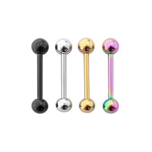 50st Body Jewelry Tongue Nipple Shield Ring Skivstång Bar 14G16mm Piercing 240226