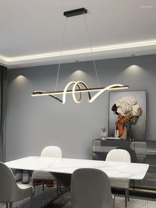 Люстры Современная светодиодная люстра для кухни, столовой, гостиной, дома, подвесной светильник с дистанционным управлением, внутренний потолочный подвесной светильник 2024