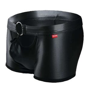 Cuecas String Sexy Couro Mens Biquíni Cuecas B Boxer Shorts Jockstrap Sissy Calcinha Anel Bolsa Gay Exótico Masculino Boxers Cueca ikini riefs oxer oxers