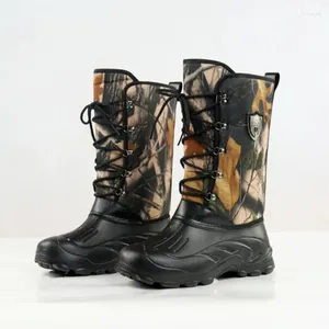 Boots Big Tree Camouflage Men's Shoes High Top Snow Waterproof Fishing Winter Plush