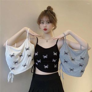 Women's Tanks Summer Bra Top Sponge Brassiere Pad Small Sling Outer And Inner Wear Casual Versatile Korean Style Vest Cute Tops