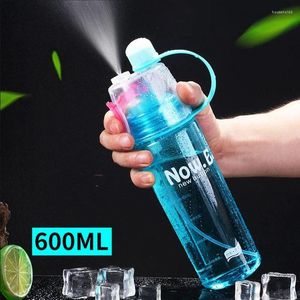 Water Bottles 600ML Bottle With Straw Drink Spray Cup Cycling Hiking Outdoor Sports BPA-Free Portable Plastic Drinkware