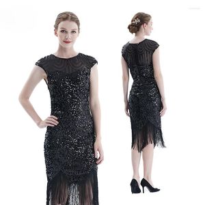 Stage Wear Party Dresses Fashionable Solid Sequins Fringed Latin Dance Ballroom Dress Women Competition