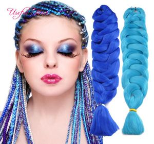 Jumbo pudełko warkocze Włosy 27 Kolor syntetyczny warkocze włosy jumbo Bradig Hair Extension Cheveux 82 cala 165Grams Ombre Braids Croche1004453