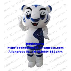 Mascot Costumes White Christmas Baise Bear Tiger Tigerkin Mascot Costume Adult Cartoon Character Brand Name Promotion New Year Party Zx1465