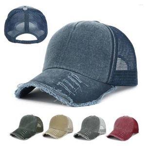 Caps de bola Vintage Men Cap Mesh Sun Camping Summer Summer Adult Headwear