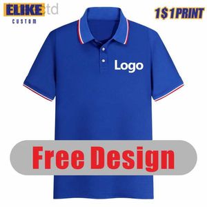 メンズポロスエリケサマー通気性ポロシャツカスタム刺繍プリントデザインブランド画像と10色LDD240312