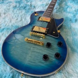 Factory Custom E-Gitarre Tune-oMatic Palisander-Griffbrett, Pfirsich-Herz-Korpus mit Bule-Farbe