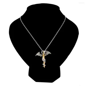 Pendant Necklaces Vintage Men Women Punk Glow In The Dark Luminous Chain Dragon Sword Necklace Choker