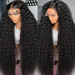 Бразильский 30-дюймовый 13x6 HD прозрачный свободный вьющийся парик спереди Глубокая волна 13x4 бесклеевые кружевные фронтальные парики из натуральных волос для женщин