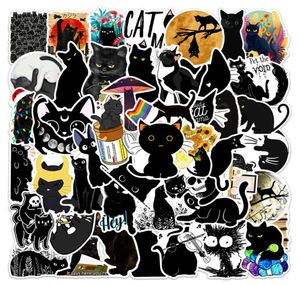 50pcs Funny Cartoon Black Cat Pattern Sticker Pack for Diy Laptop Skateboard Motorcycle Decals1977672