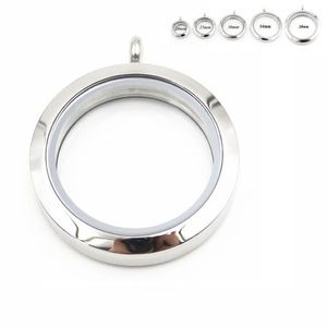 10st Lot Mix Size Round Silver vanlig skruv Flytande skåp 316L rostfritt stål flytande charms minnesglasstopp hänge231L