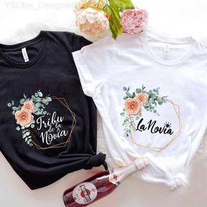 Women's T-Shirt Future Bride T-shirt Team Bride Bachelorette Wedding Party Spanish Women Tee Shirt Flower Crown Graphic Short Sled Y2k Tops L24312