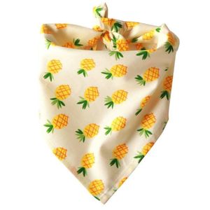 Dog Scarf Bandanas Dog Accessories Fruit Print Pineapple Banana Pear Pattern Cotton Plaid Bib Washable252f