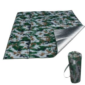 Tappetino Coperta da spiaggia pieghevole Tappetino da campeggio Pellicola di alluminio mimetica addensata Tappetino da picnic resistente all'umidità Materasso da viaggio per esterni portatile