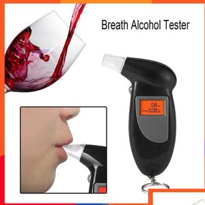 Тест на алкоголизм ЖК-дисплей Цифровой тестер алкоголя Профессиональный полицейский прибор для оповещения о дыхании Алкотестер-анализатор Детектор Df Drop Deli Ot0Hy