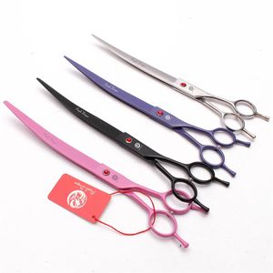 Purple Dragon 9 Japan 440C Professional Dog Grooming Scissors Pet Hair Shears Hairdressing Scissors Curved Cutting Shears Z4005 240228