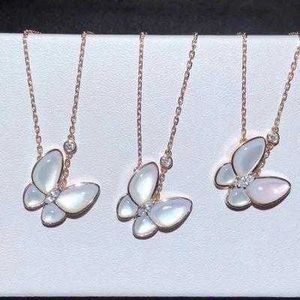 V Necklace Fanjia White Beimu Butterfly Necklace 925 Pure Silver Plated 18K Gold White Beibei Pendant Rose Gold Lock Bone Chain