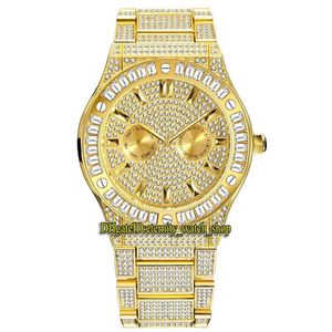 Missfox Eternity V316 Hip Hop Fashion Mens Watches Cz Diamond Inkartz Dial Kwarc Ruch Mężczyźni oglądają lodowane Big Diamonds Bezel All303W